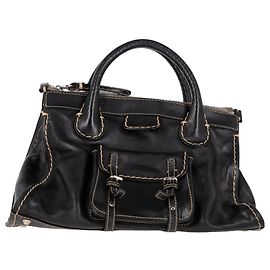 Borsa a tracolla Chloé Medium Edith in pelle nera Nero