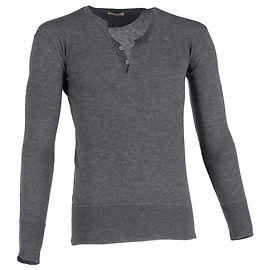 Thom Browne    Bottega Veneta Half-Buttoned Sweater in Grey Wool Grey