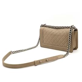 Chanel-Chanel Boy Matelasse Leather Shoulder Bag A67086-Metallic,Bronze