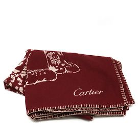 Cartier Panthere Blanket Wool Cashmere Red