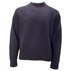 Acne-Acne Studios Crewneck Sweatshirt in Navy Blue Wool-Blue