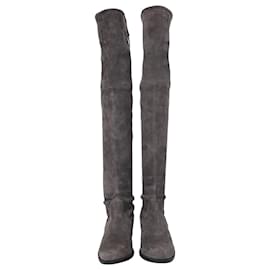 Stuart Weitzman-Bottes au-dessus du genou Stuart Weitzman en daim gris-Gris