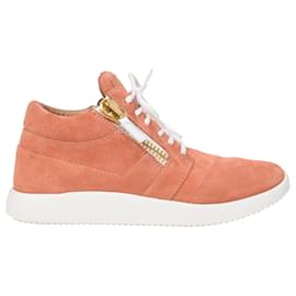 Giuseppe Zanotti-Baskets montantes à lacets Giuseppe Zanotti en daim corail-Orange,Corail