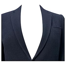 Dolce & Gabbana- Dolce & Gabbana Knitted Single-Breasted Coat in Navy Blue Wool-Blue,Navy blue