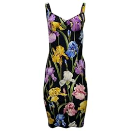 Dolce & Gabbana- Dolce & Gabbana Floral Print Mini Bodycon Dress in Multicolor Viscose-Multiple colors