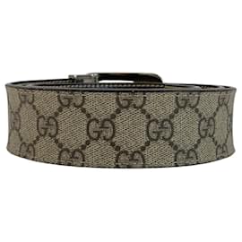 Gucci-Cinto de lona GG Supreme entrelaçado Gucci-Marrom,Bege
