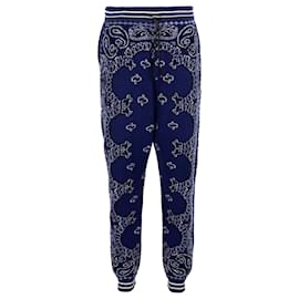 Amiri-Amiri Tapered Bandana Sweatpants in Blue Cotton And Cashmere-Blue
