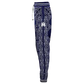 Amiri-Amiri Tapered Bandana Sweatpants in Blue Cotton And Cashmere-Blue