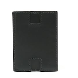 Hermès-Hermes Leather Rodring Card Case-Black