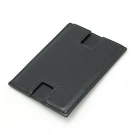 Hermès-Hermes Leather Rodring Card Case-Black