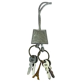 Balenciaga-Balenciaga Le City Lambskin Keychain-Silvery,Metallic