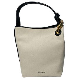 Borsa a secchiello Corner JW Anderson in tela crema Bianco Crudo