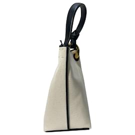 JW Anderson-JW Anderson Corner Bucket Bag in Cream Canvas-White,Cream