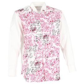 Comme Des Garcons Camicia a maniche lunghe stampata Comme Des Garçons in cotone bianco Bianco