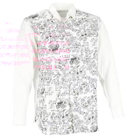 Comme Des Garcons- Comme Des Garçons Printed Long Sleeve Shirt in White Cotton-White