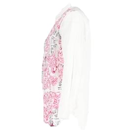 Comme Des Garcons- Comme Des Garçons Printed Long Sleeve Shirt in White Cotton-White