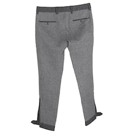 Moncler- Moncler Mid-Waist Straight-Leg Trousers in Grey Wool-Grey