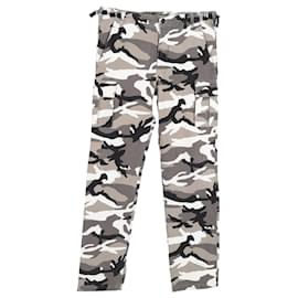 Balenciaga- Balenciaga Camouflage Print Cargo Pants in Multicolor Cotton Denim-Multiple colors