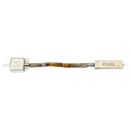 Fendi-Fendi FF Logo Chain Bracelet-White