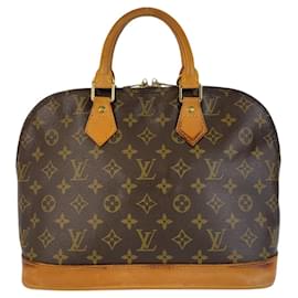 Louis Vuitton-Louis Vuitton Monogram Alma Handbag Brown Gold-Brown