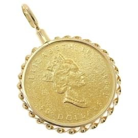 Autre Marque-Maple Leaf Gold Coin Pendant K24YG/K18YG-Golden
