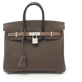 Hermès-Sac à main Hermès Birkin 25 Tricolore-Marron