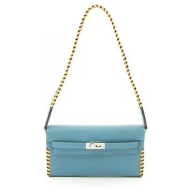 Hermès Hermes Kelly To Go Tressage Shoulder Bag Blue