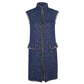 Chanel New CC Buttons Iridescent Tweed Vest Navy blue