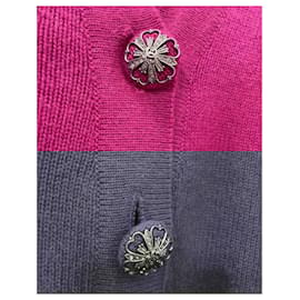 Chanel-CC Jewel Buttons Cashmere Cardigan-Fuschia