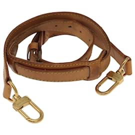 Louis Vuitton-LOUIS VUITTON Adjustable Shoulder Strap Leather 31.5""-38.6"" Beige Auth 99049-Beige