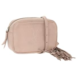 Saint Laurent-SAINT LAURENT Waist Pouch Leather Pink Black Silver Auth bs19957-Black,Silvery,Pink