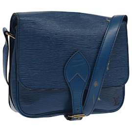 Louis Vuitton-LOUIS VUITTON Epi Cartouchiere MM Shoulder Bag Blue M52245 LV Auth 99747-Blue
