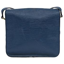 Louis Vuitton-LOUIS VUITTON Epi Cartouchiere MM Shoulder Bag Blue M52245 LV Auth 99747-Blue