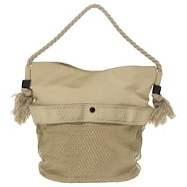 Chanel-CHANEL Shoulder Bag Canvas Beige CC Auth bs19434-Beige