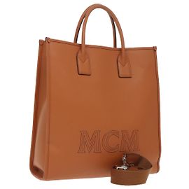 MCM Hand Bag Leather 2way Brown Silver Auth mr659 Brown Silvery