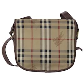 Autre Marque-Burberrys Nova Check Shoulder Bag Leather Beige Auth ti2284-Beige