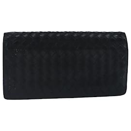 Autre Marque-BOTTEGA VENETA INTRECCIATO Long Wallet Leather Black Auth 99415-Black