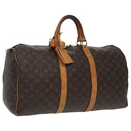 Louis Vuitton-LOUIS VUITTON Monogram Keepall 50 Boston Bag M41426 LV Auth 100119-Monogram