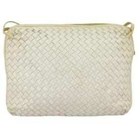 Autre Marque-BOTTEGA VENETA INTRECCIATO Shoulder Bag Leather White Auth 99728-White