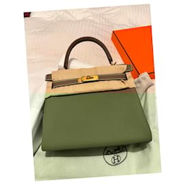 Hermès-Hermès Kelly Retourné 28 Gold Togo Etoupe NEU-Taupe