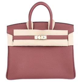 Hermès-Hermes Rouge Birkin 25 Togo Calfskin 55 GHW-Other