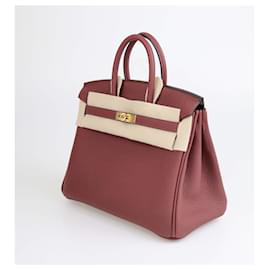 Hermès-Hermes Rouge Birkin 25 Togo Calfskin 55 GHW-Other