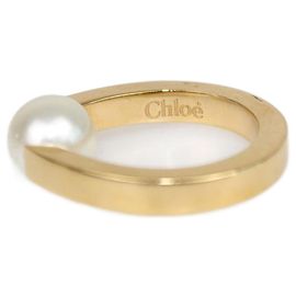 Chloé Chloe Kunstperlenring in Goldton Golden
