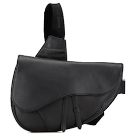 Dior-Black Dior Grained Calfskin Saddle Crossbody-Black