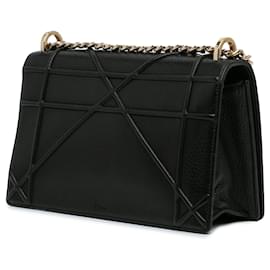 Dior-Black Dior Medium Calfskin Diorama Flap Crossbody Bag-Black