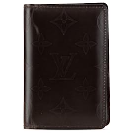 Louis Vuitton-Black Louis Vuitton Monogram Mat Pocket Organizer-Black