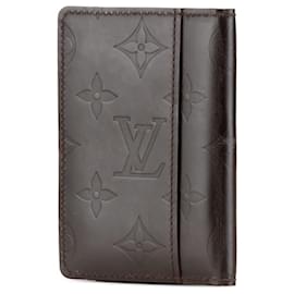 Louis Vuitton-Black Louis Vuitton Monogram Mat Pocket Organizer-Black