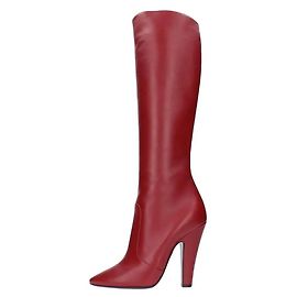 Saint Laurent red leather boots Red