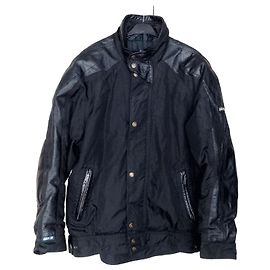 Belstaff Aquatex Leather Trim Nylon Motorcycle Biker Zipped Jacket , size L Black