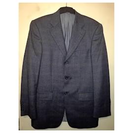 Autre Marque-BARUTTI by Mario Barutti Herringbone Cashmere & Merino wool Blazer, size L-Grey
